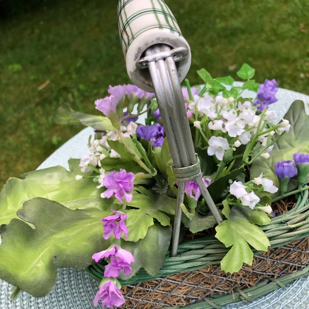 Silk Violets in Basket